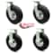 Service Caster 10 Inch Black Pneumatic Wheel Caster Swivel 2 Rigid, 2PK SCC-100S3504-PNB-2-R3504-2 - alternate 3